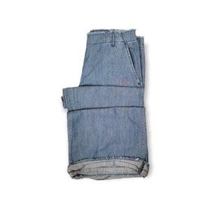 Michael Kors Women's Blue Belt Loop Fly Zip Designer Denim Wide Leg Pant Size 8